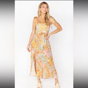 Show Me Your Mumu Claire Midi Dress Groovy Blooms